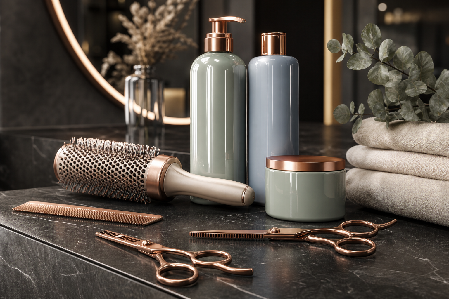 3D rendered salon tools